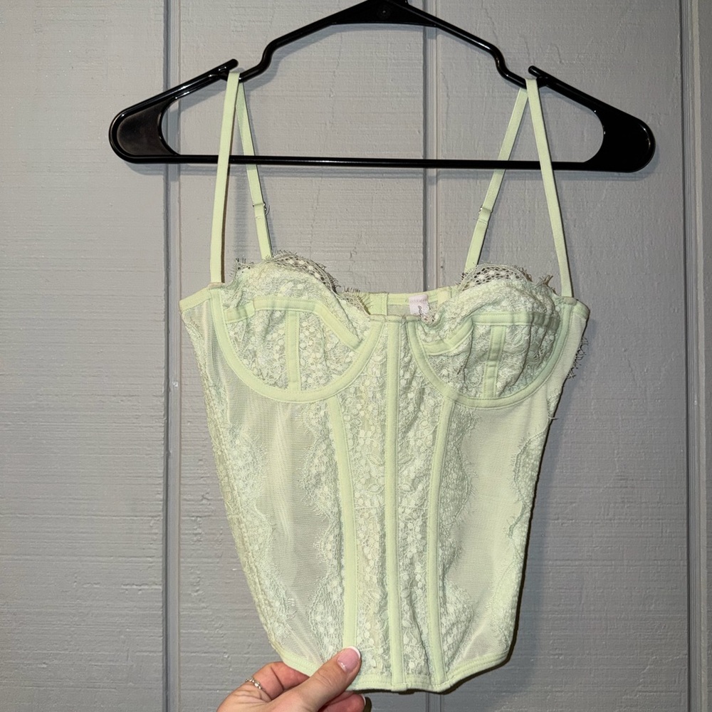 Urban Outfitters Mint Lace Bustier